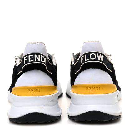 Fendi X SARAH COLEMAN Nylon Suede Lycra FF Vertigo Mens Fendi Flow Low Top Sneakers 11 Yellow Black 6 of 11