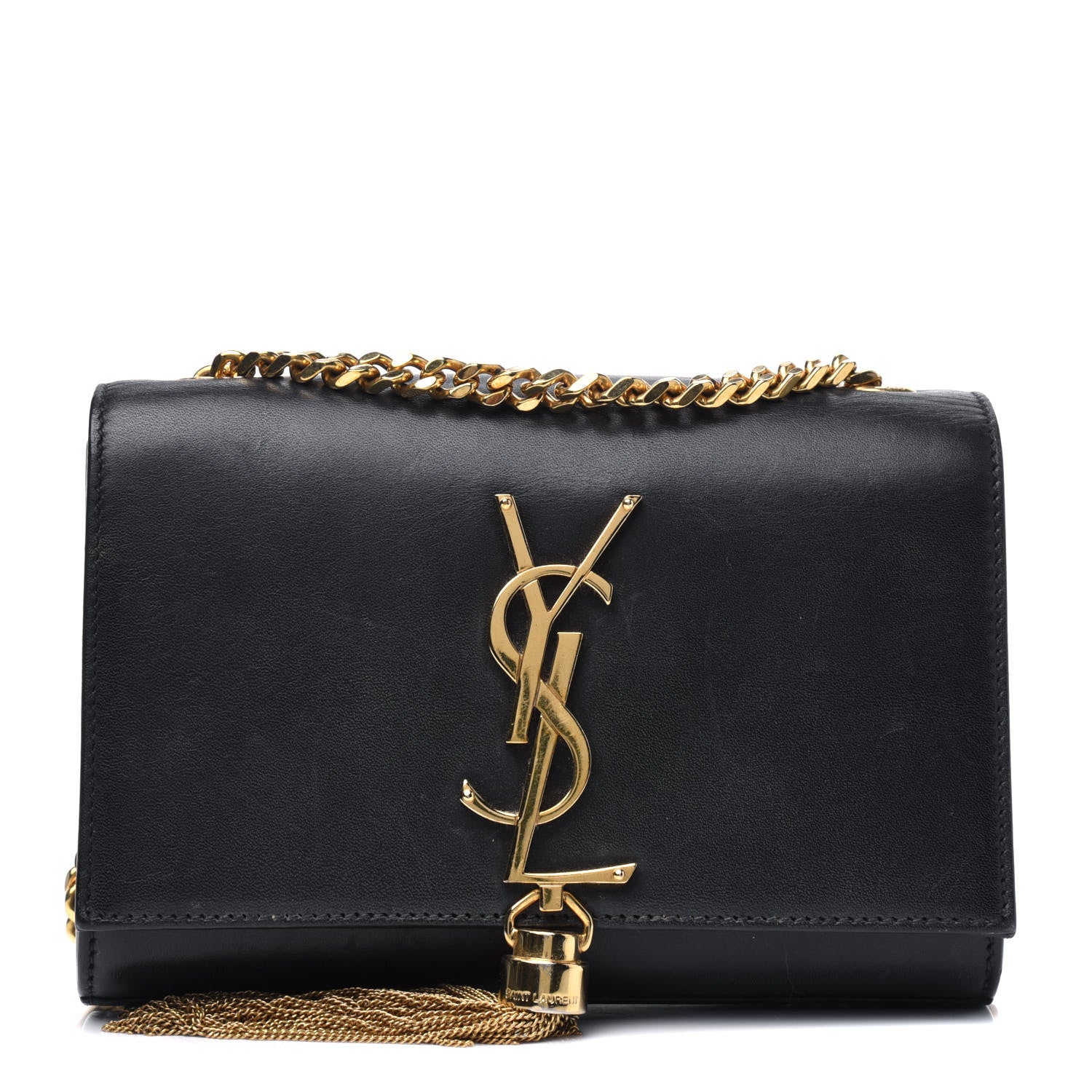 Saint Laurent Calfskin Small Classic Monogram Kate Tassel Satchel Black 1 of 4
