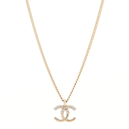 Chanel Crystal CC Pendant Necklace Gold 1 of 5