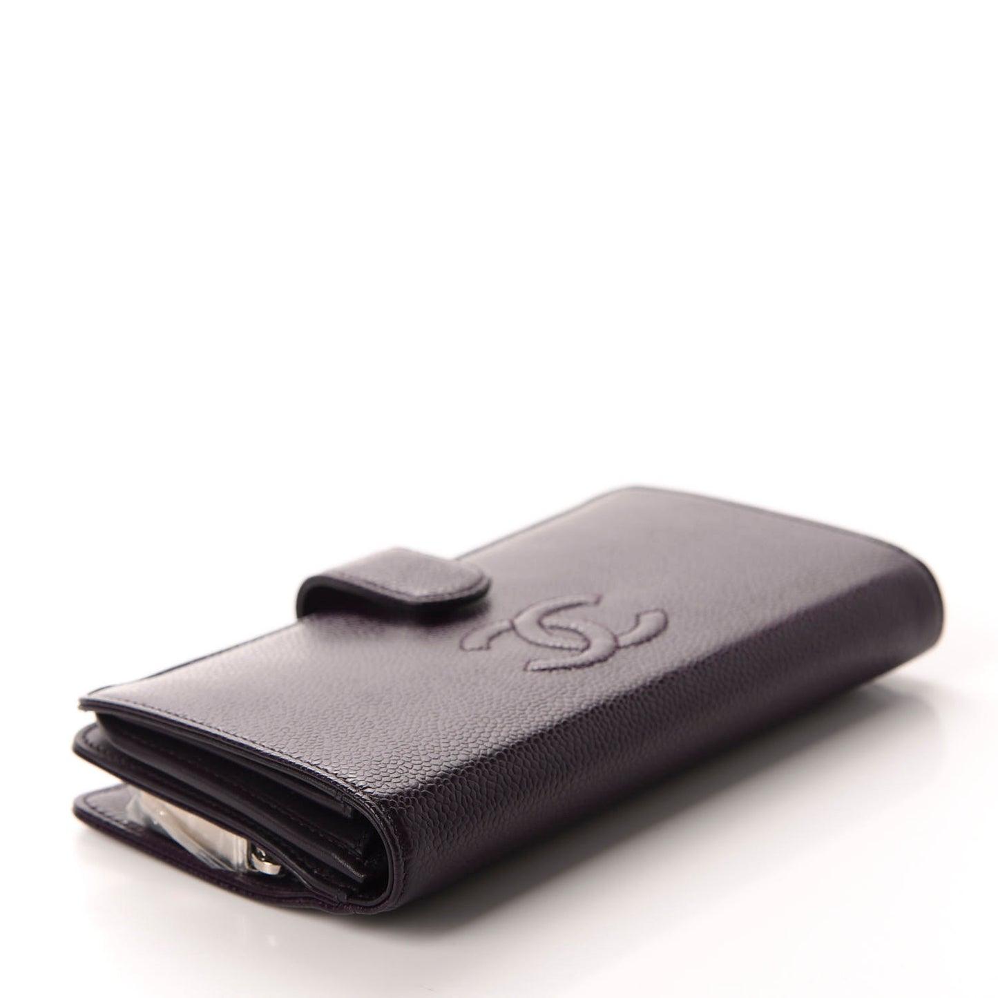 Caviar Timeless CC French Long Wallet Purple