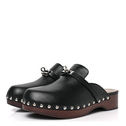 Hermes Calfskin Carlotta Mules 37 Black 3 of 8