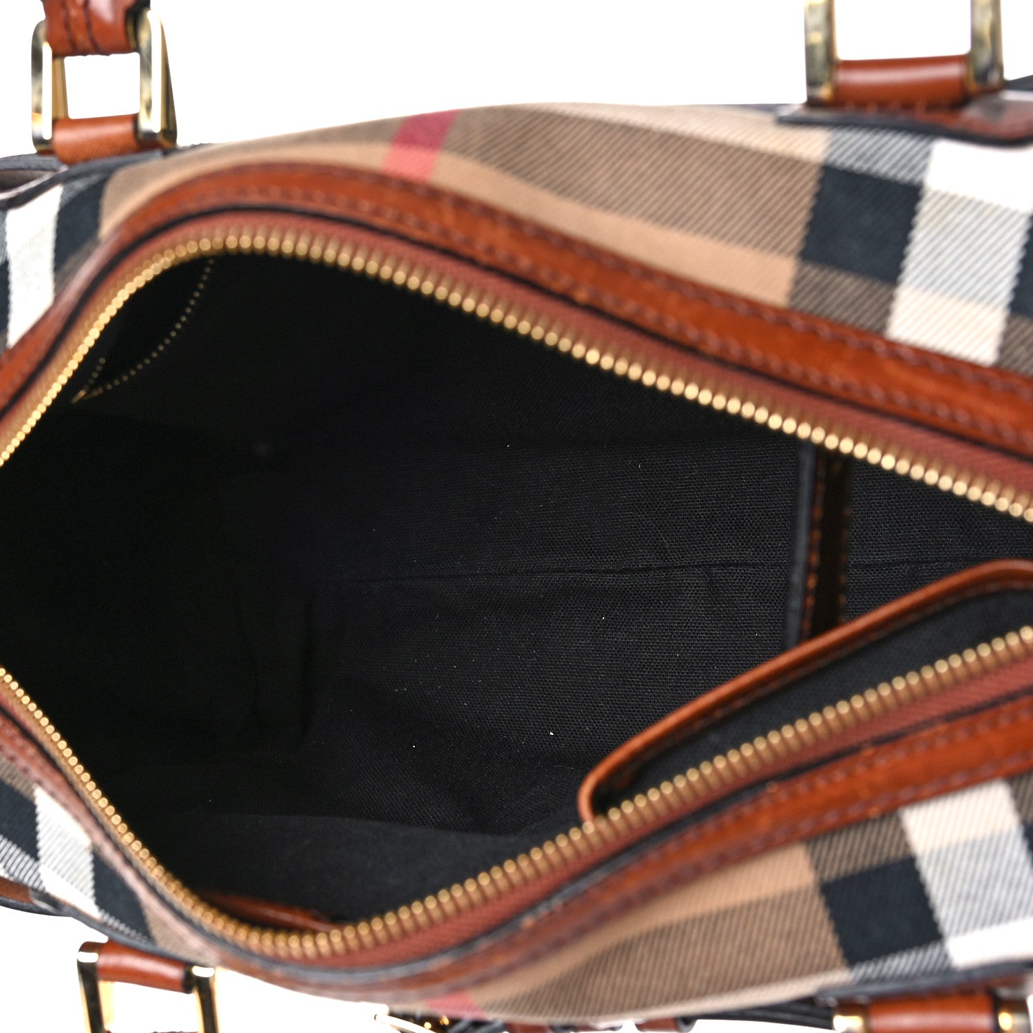 Burberry House Check Bridle Calfskin Medium Alchester Bowling Bag Dark Tan 5 of 9