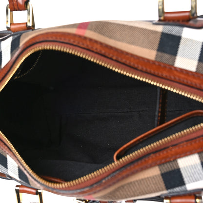 Burberry House Check Bridle Calfskin Medium Alchester Bowling Bag Dark Tan 5 of 9