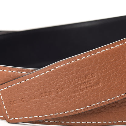 Hermes Box Togo 32mm H Belt 85 Black Gold 6 of 7