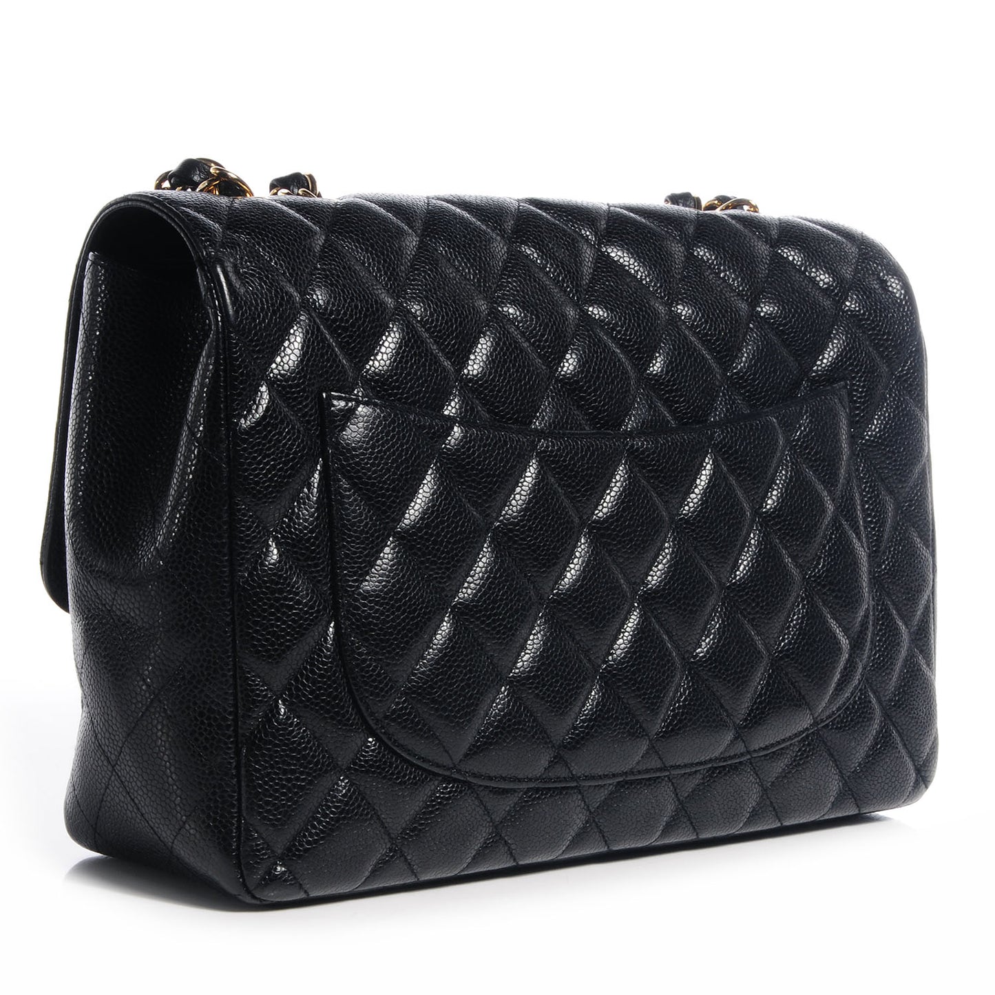 Caviar Jumbo Single Flap Black