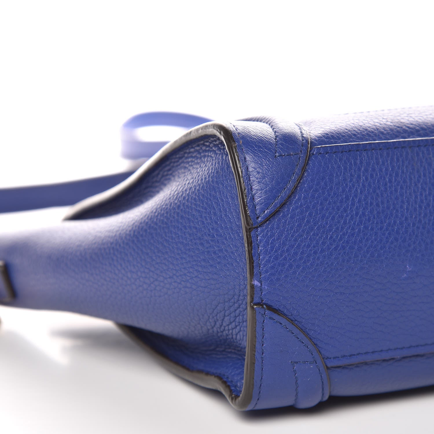 Celine Drummed Calfskin Nano Luggage Indigo 9 of 20