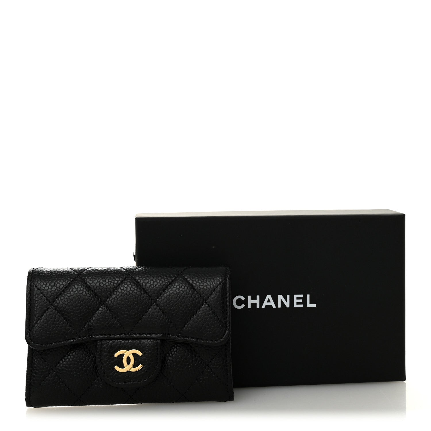 Chanel Caviar Quilted Flap Card Holder Wallet Black 9 of 9