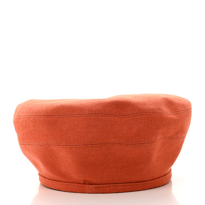 Hermes Denim Saint Honore Cliquetis Beret Hat 56 Orange Meranti 6 of 9
