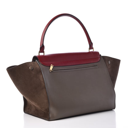 Celine Calfskin Suede Large Tri-Color Trapeze Granite 3 of 11