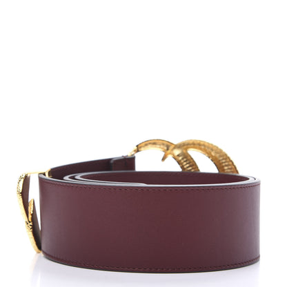 Gucci Calfskin Lizard Double G 50mm Belt 85 34 Vintage Bordeaux 2 of 4