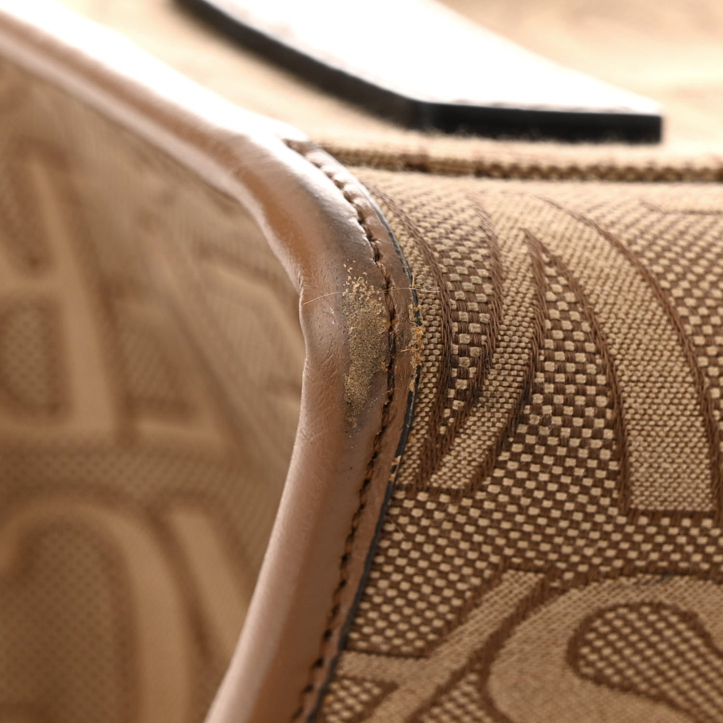Jacquard Canvas Large Allover Medusa Tote Beige