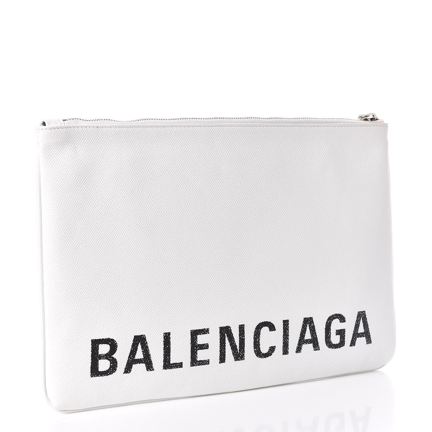 Balenciaga Signature Grained Calfskin Large Ville Zip Pouch White 3 of 11