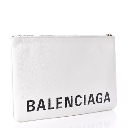 Balenciaga Signature Grained Calfskin Large Ville Zip Pouch White 3 of 11
