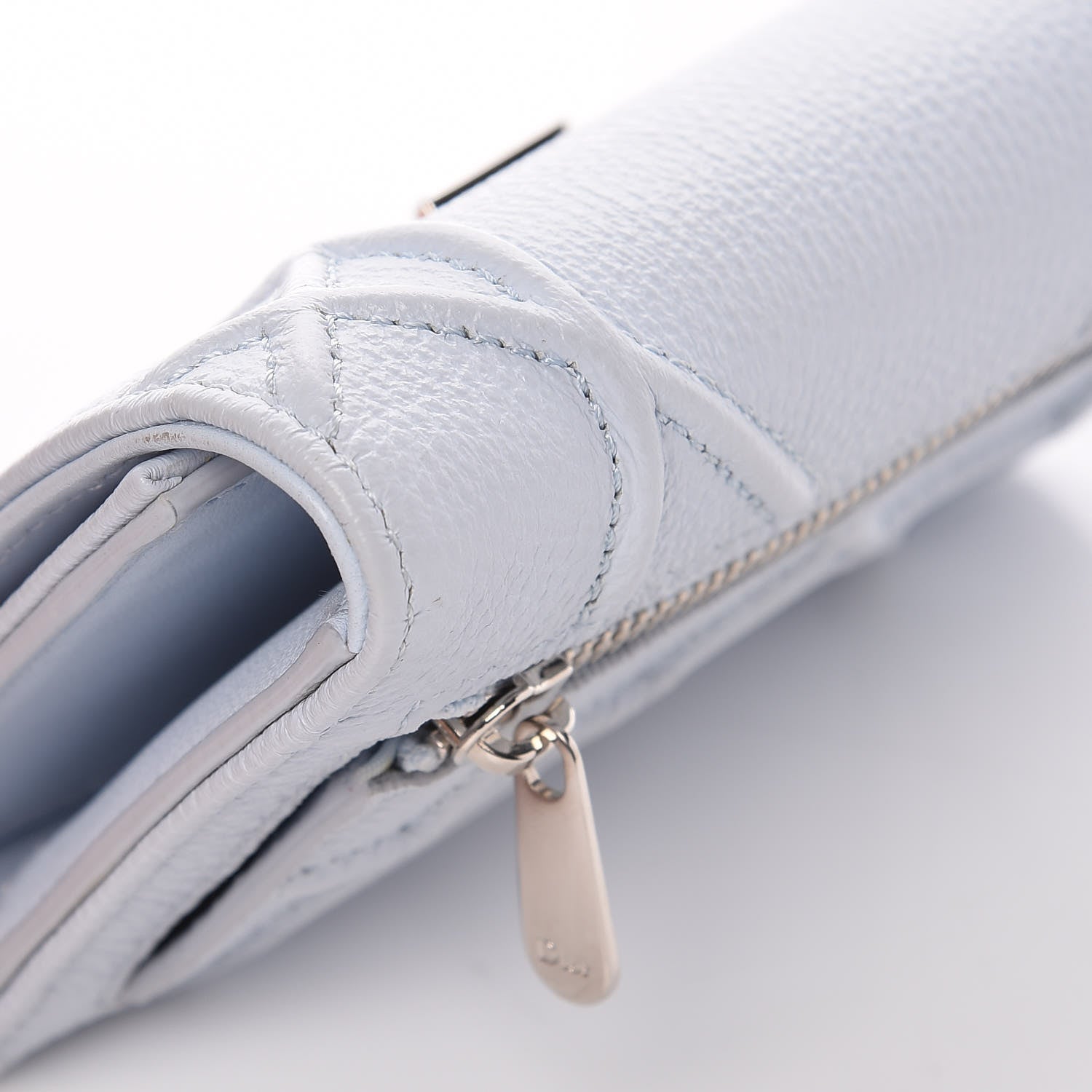 Christian Dior Grained Calfskin Cannage Diorama Elancee Wallet Sky Light 11 of 15