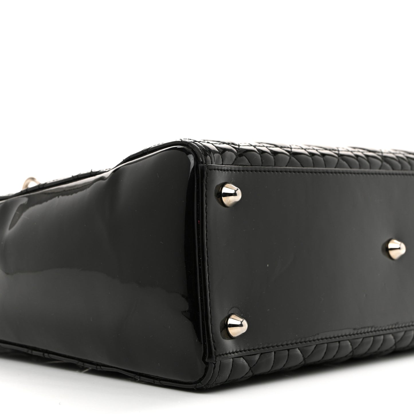 Patent Cannage Large Lady Dior Black