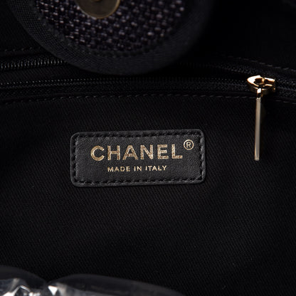 Chanel Woven Straw Raffia Large Deauville Tote Black 6 of 7