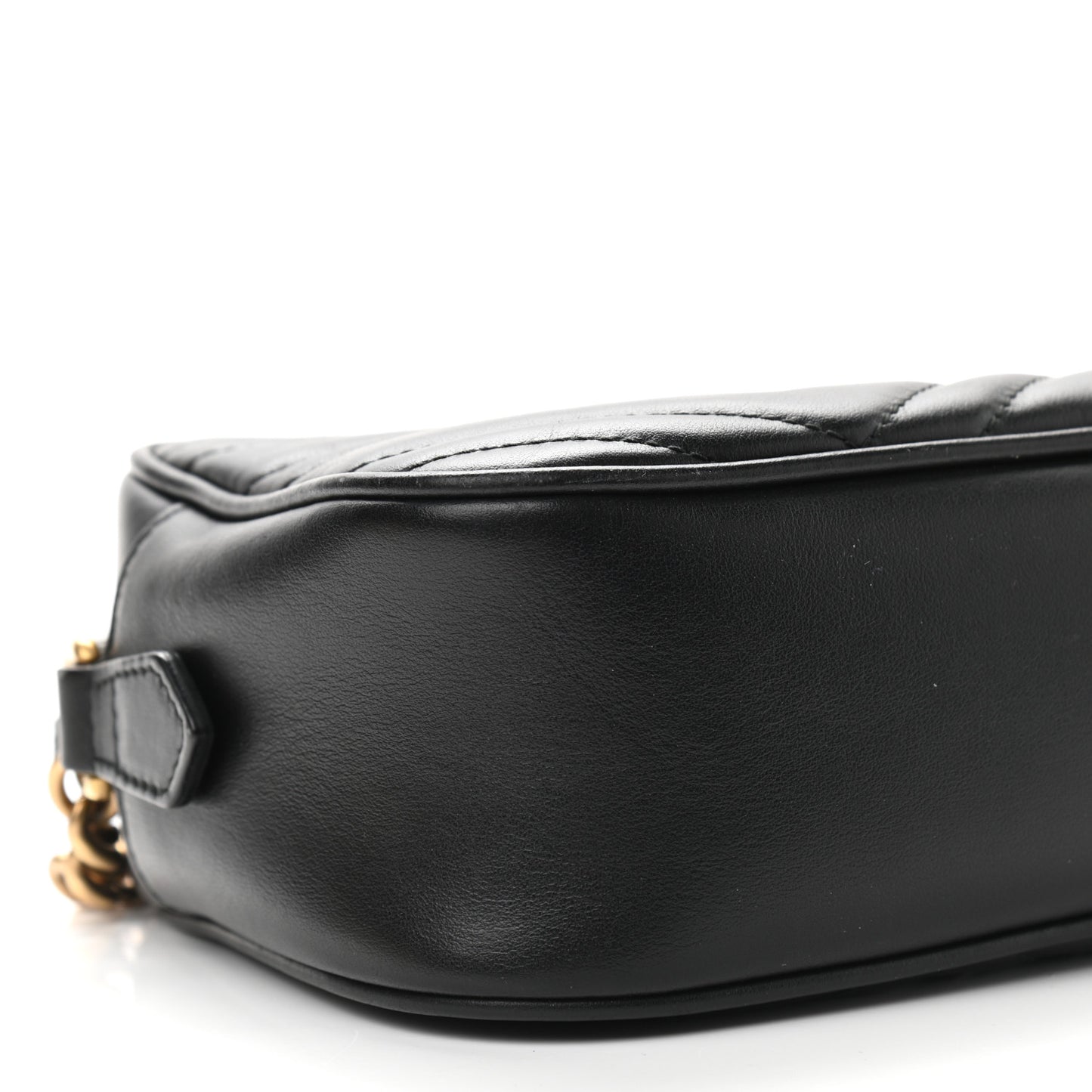 Calfskin Matelasse Small GG Marmont Chain Shoulder Bag Black