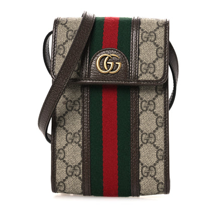 Gucci GG Supreme Monogram Web Mini Ophidia Crossbody Bag Beige New Acero 1 of 11
