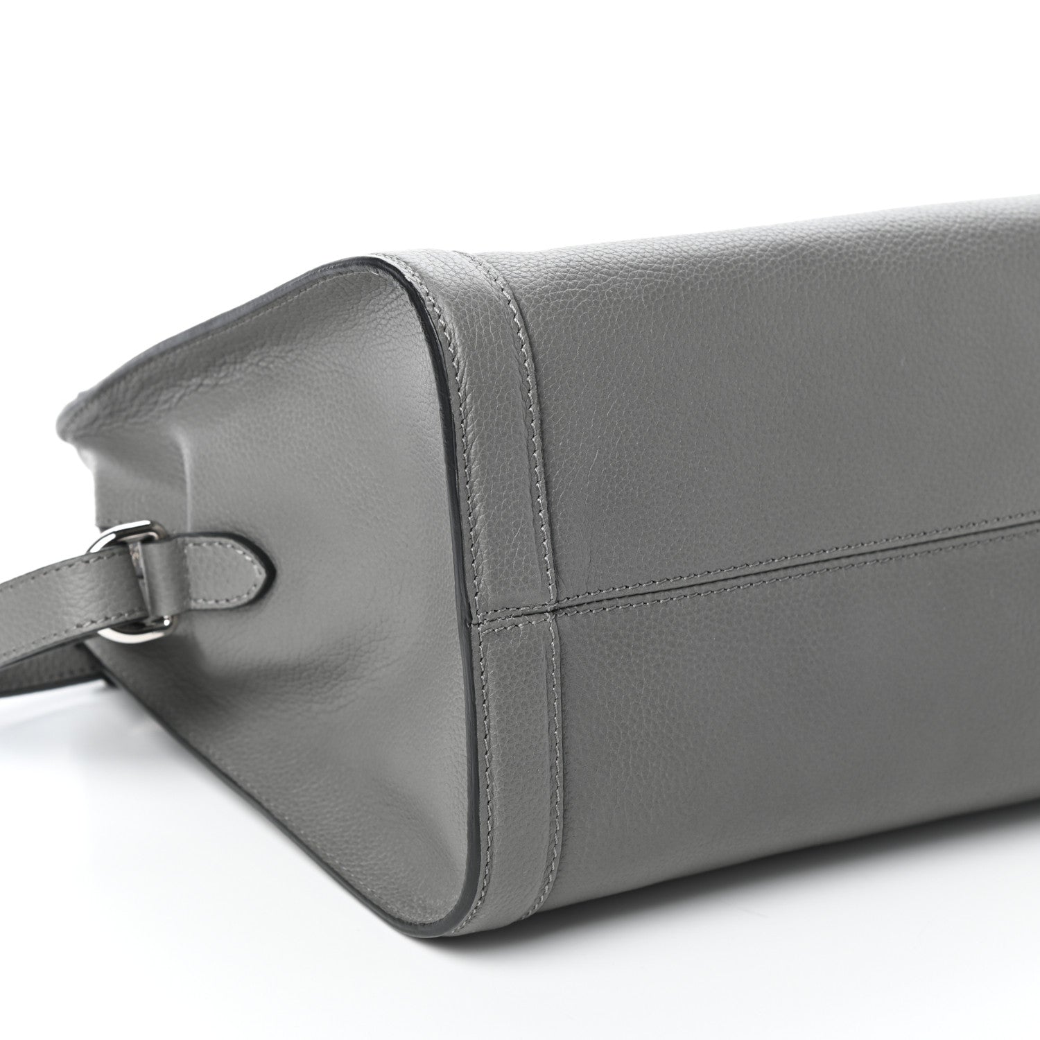 Alexander McQueen Pebbled Calfskin Small Skull Padlock Zip Around Tote Dark Grey 8 of 9