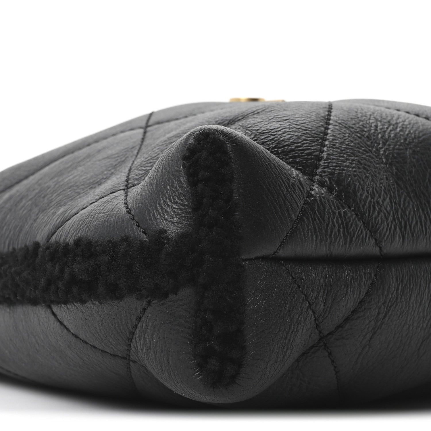 Chanel Aged Lambskin Shearling Quilted Small Chanel 22 Black 10 of 11
