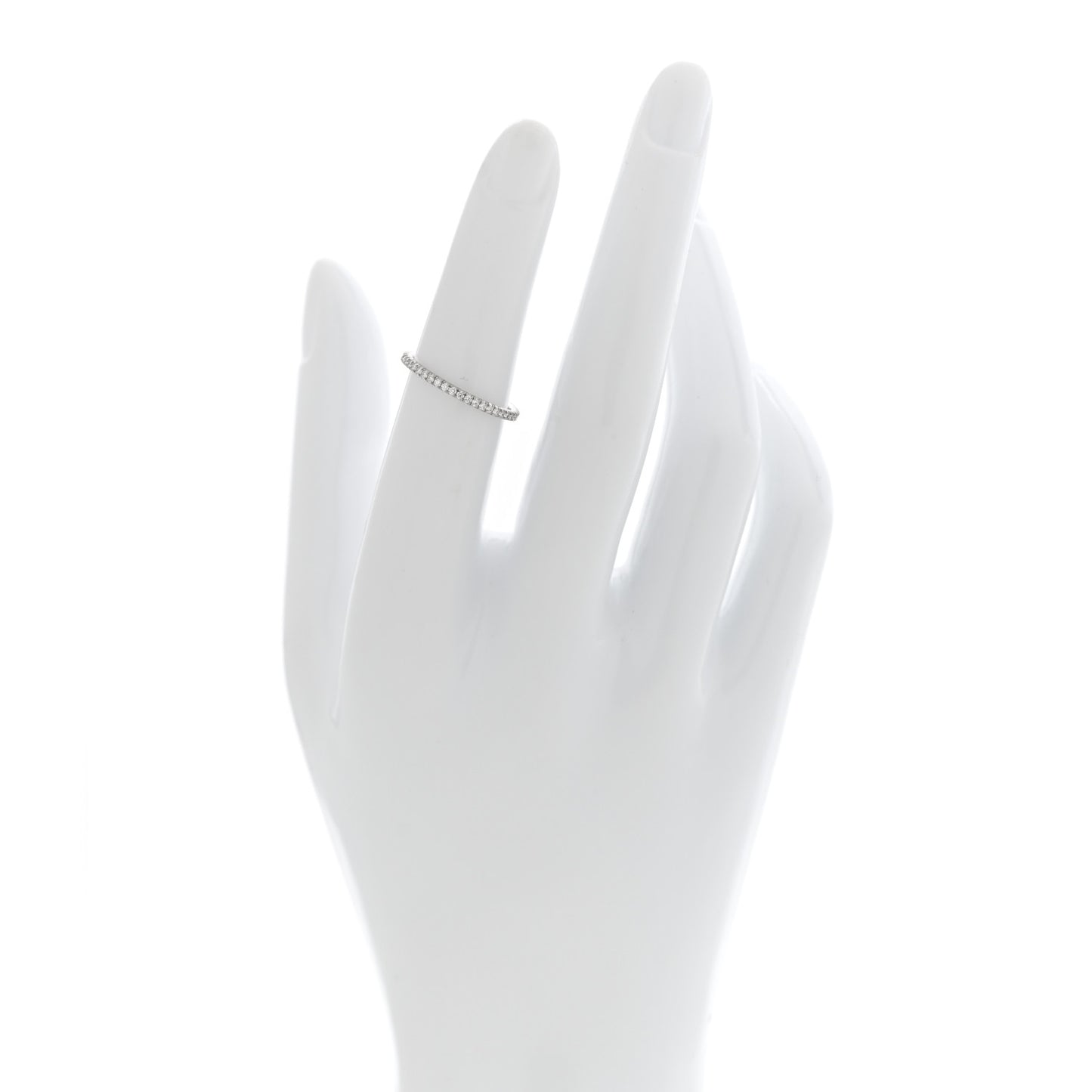 18K White Gold Diamond 1.5mm Étincelle de Cartier Wedding Band Ring 49 5