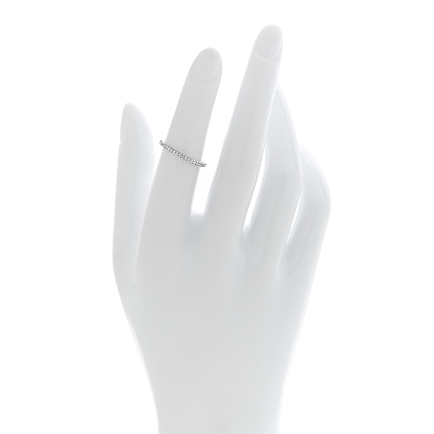 Cartier 18K White Gold Diamond 1.5mm Étincelle de Cartier Wedding Band Ring 49 5 2 of 5