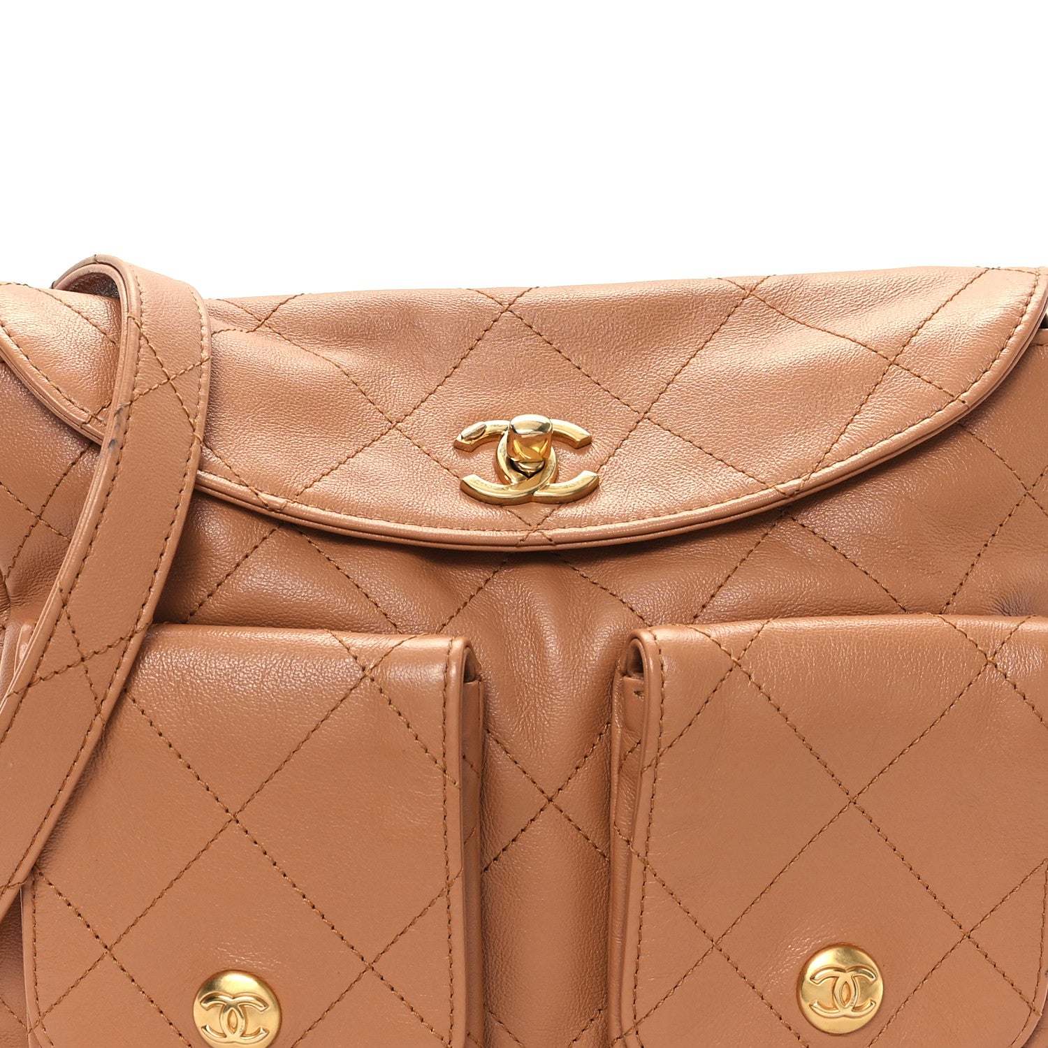 Chanel Shiny Calfskin Quilted Small Supple Twins Hobo Bag Brown 8 of 11