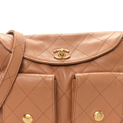 Chanel Shiny Calfskin Quilted Small Supple Twins Hobo Bag Brown 8 of 11