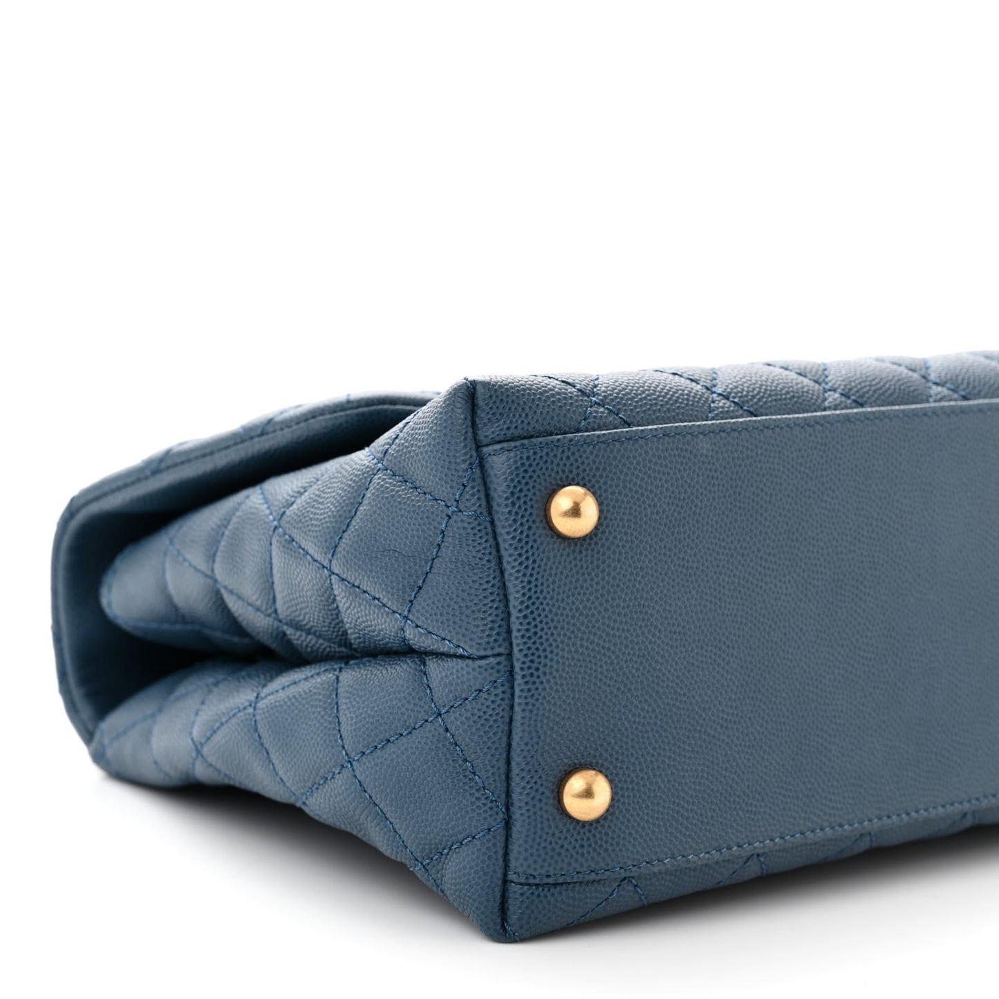 Caviar Quilted Small Coco Handle Flap Blue