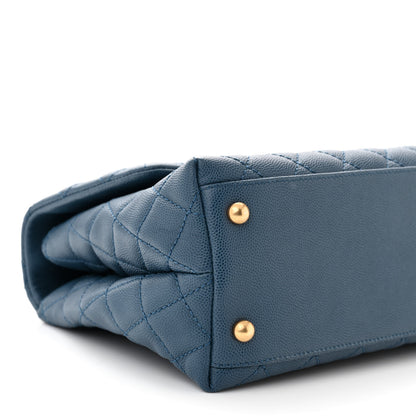 Chanel Caviar Quilted Small Coco Handle Flap Blue 9 of 13