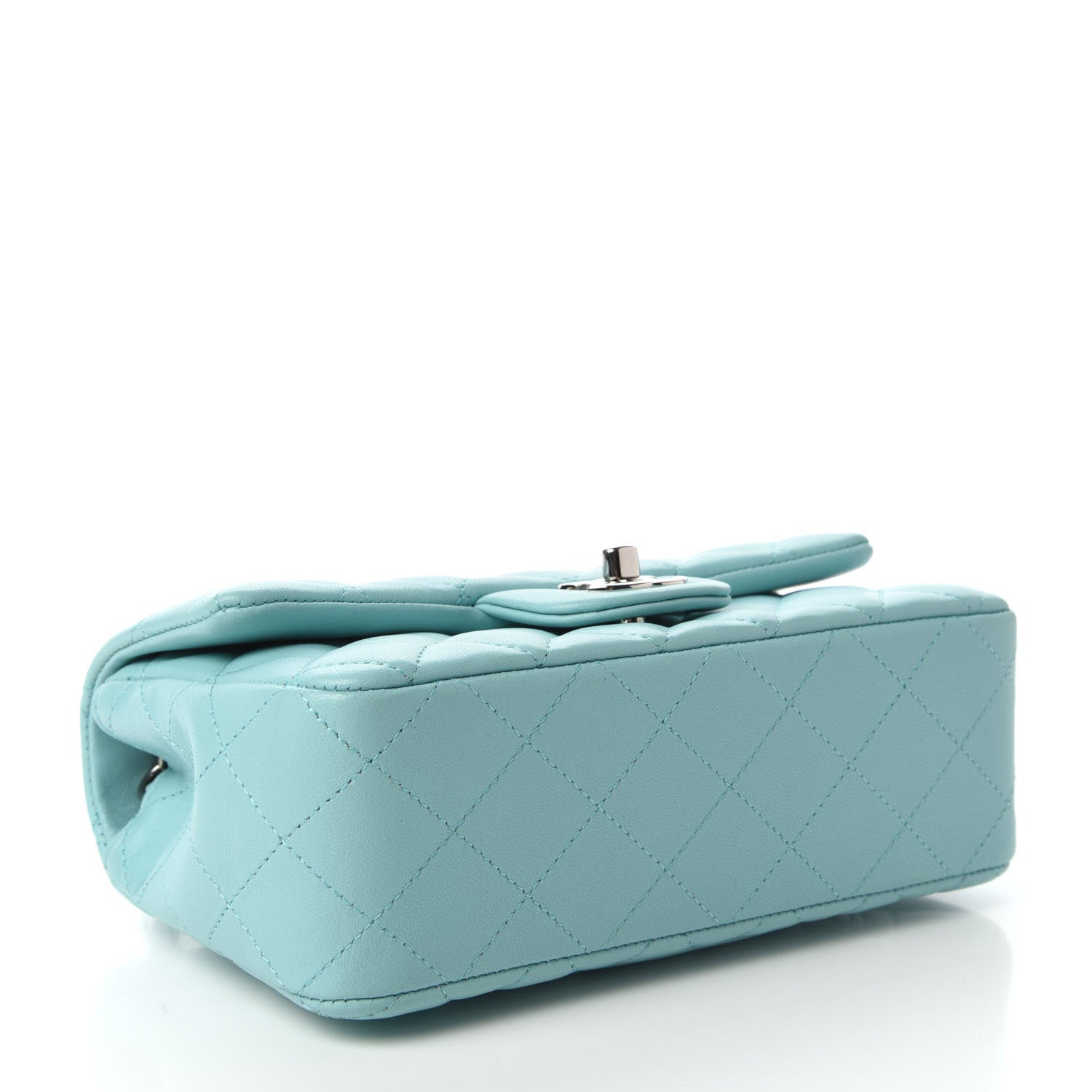 Chanel Lambskin Quilted Mini Rectangular Flap Light Blue 4 of 13