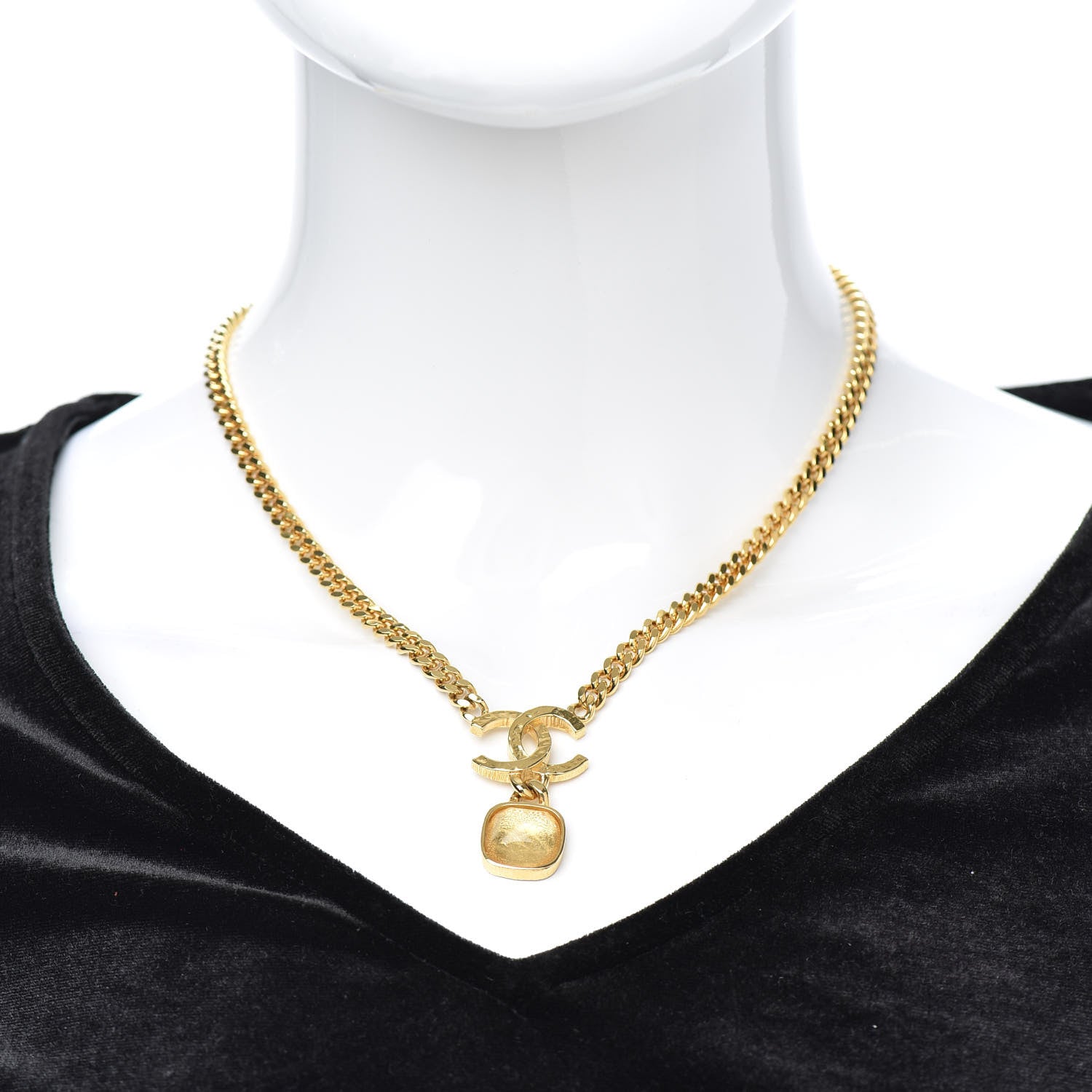 Chanel Metal Natural Stones CC Necklace Gold 2 of 4