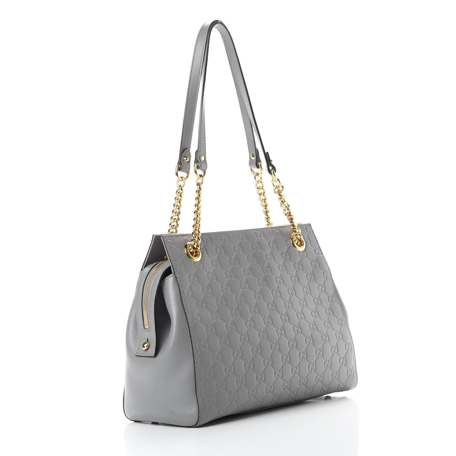 Gucci Soft Guccissima Signature Medium Shoulder Tote Bag Deep Grey 3 of 14
