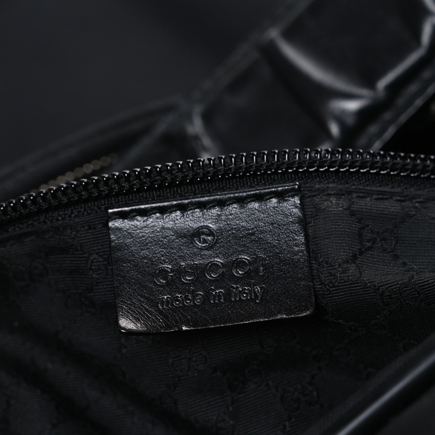 Gucci Calfskin Canvas Double Zip Large Travel Bag Black 5 of 10