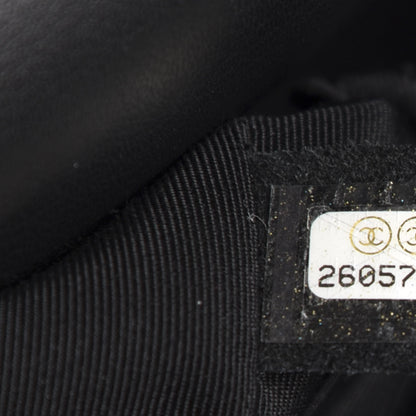 Chanel Calfskin Chevron Quilted Statement Shopping Tote Black 10 of 11