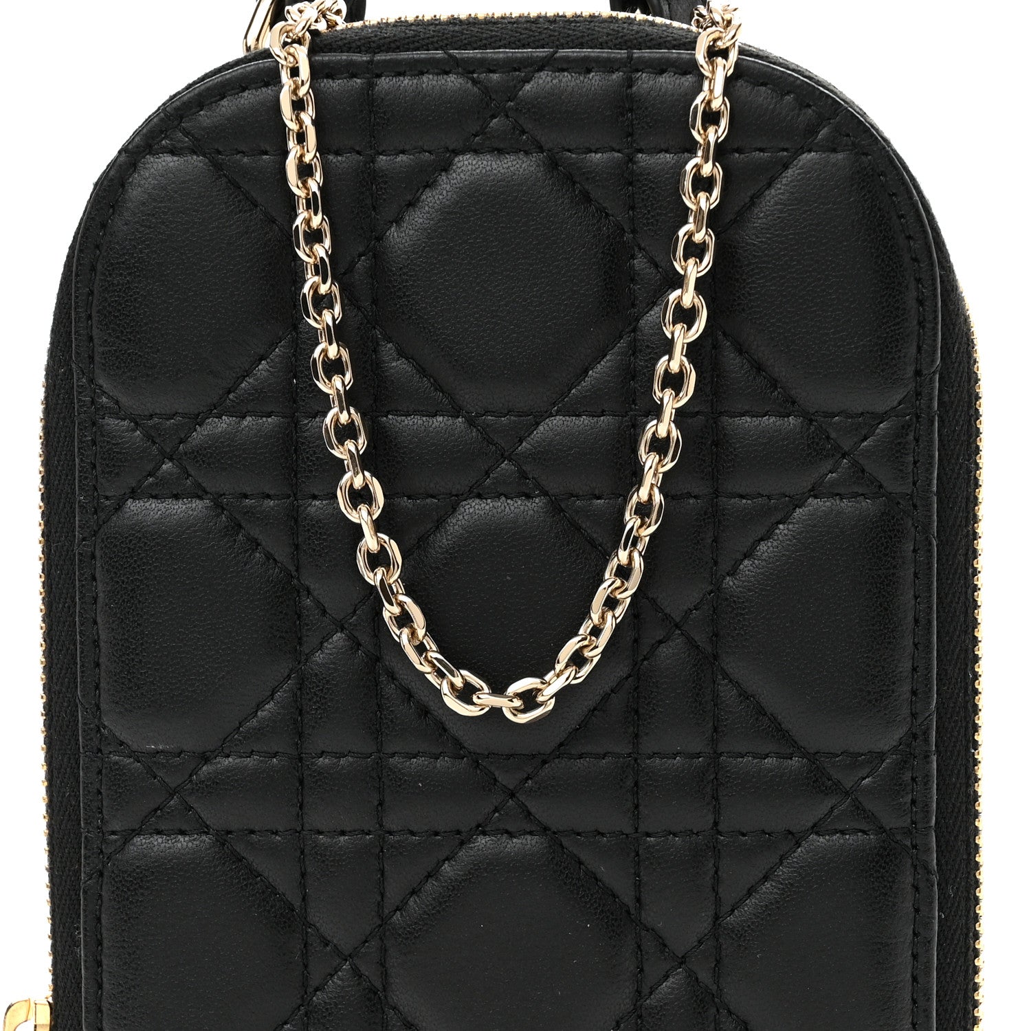 Christian Dior Lambskin Cannage Lady Dior Phone Holder Black 8 of 10