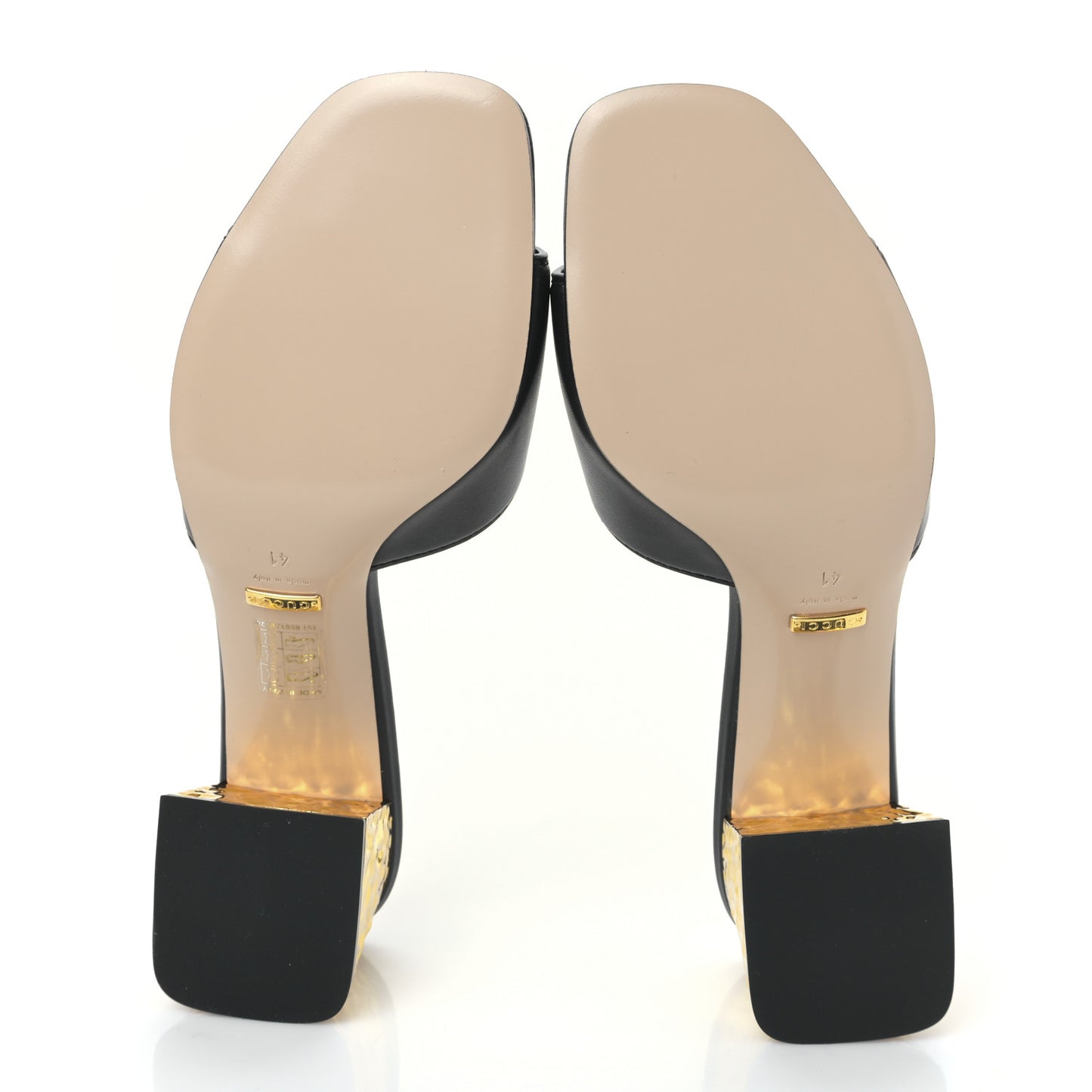 Cosmos Softy Calfskin Interlocking G Cut Out 55mm Slide Sandals 41 Black