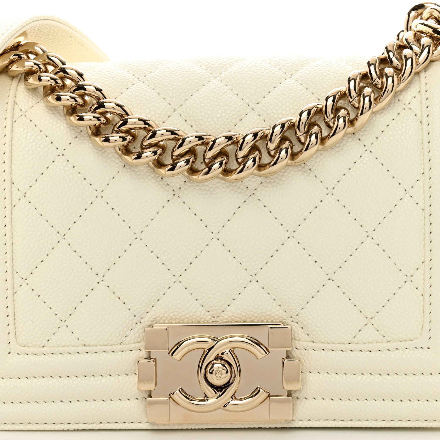 Chanel Caviar Quilted Small Boy Flap White 5 of 11