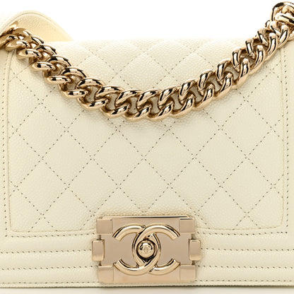 Chanel Caviar Quilted Small Boy Flap White 5 of 11