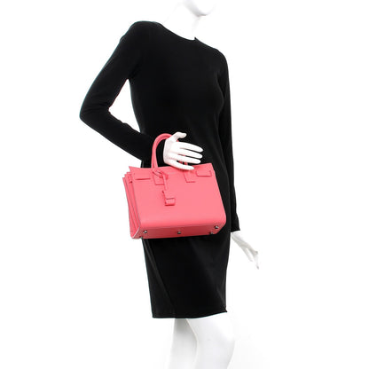 Saint Laurent Grained Calfskin Baby Sac De Jour Rose Clair 3 of 14