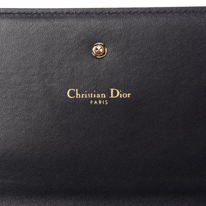 Christian Dior Metallic Patent Micro-Cannage Diorama Croisiere Chain Wallet Silver 8 of 11