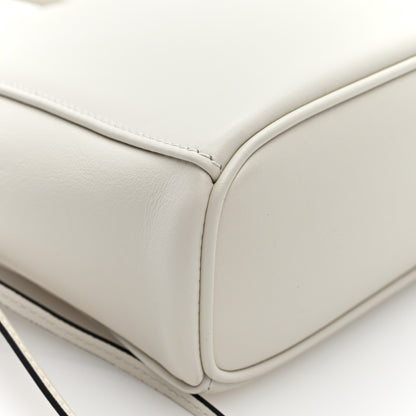 Prada Calfskin Mini Carry Shoulder Bag White 8 of 9