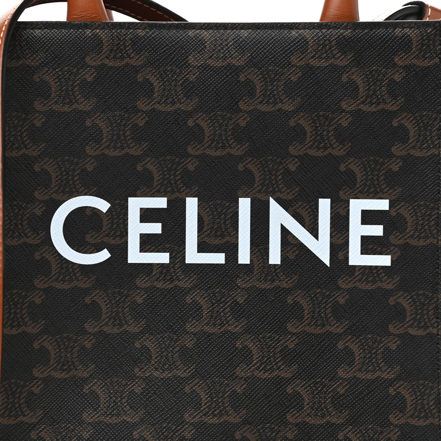 Triomphe Canvas Calfskin Mini Vertical Cabas Tan