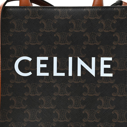 Celine Triomphe Canvas Calfskin Mini Vertical Cabas Tan 8 of 10
