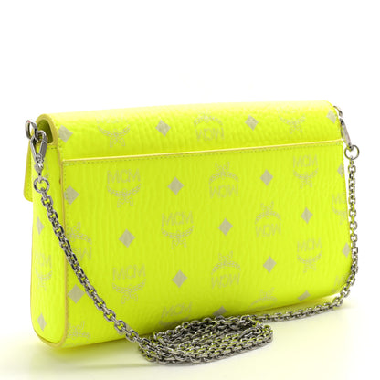 MCM Visetos Monogram Medium Millie Crossbody Bag Neon Yellow 3 of 11
