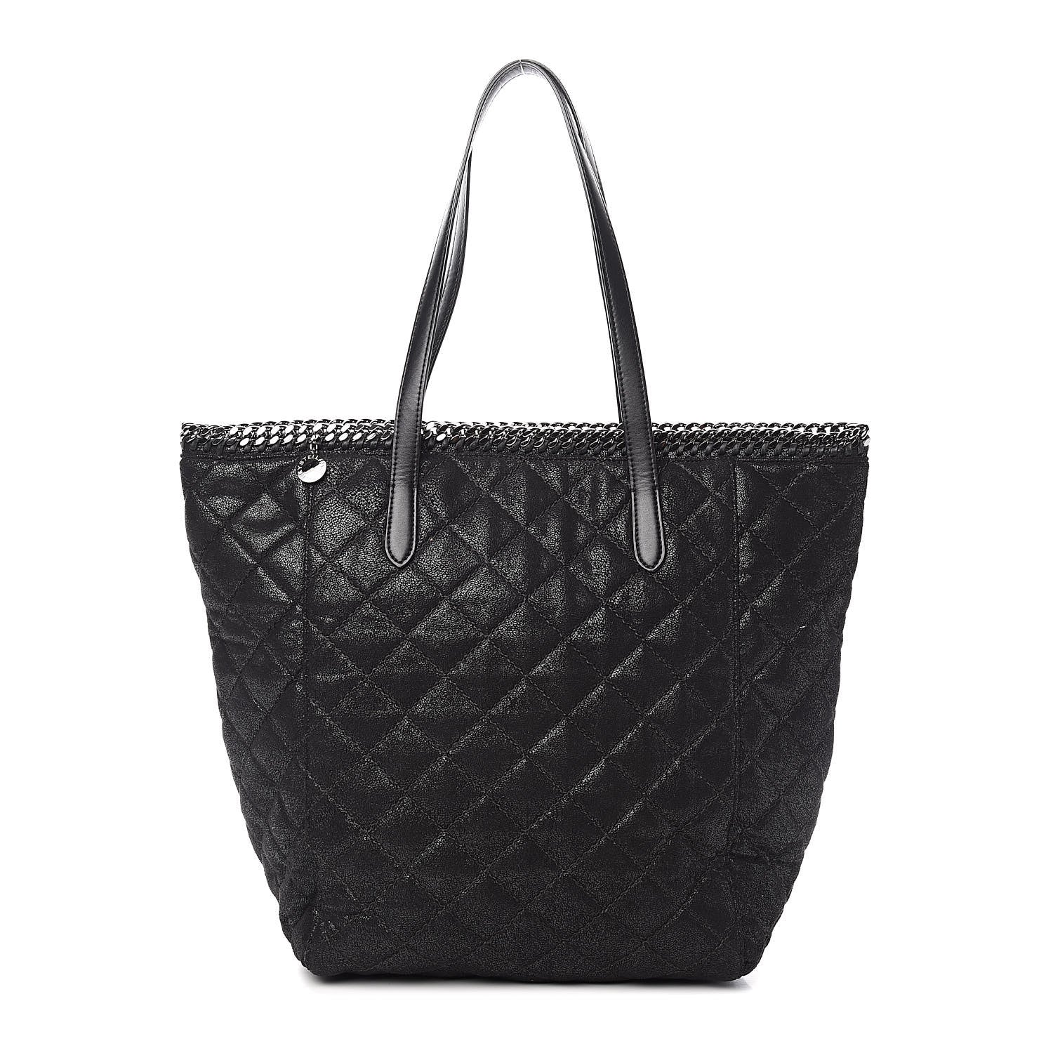 Stella McCartney Shaggy Deer Quilted Falabella Shopper Tote Black 1 of 12