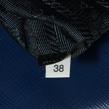 Prada Saffiano Lux Double Handle Shopping Tote Bluette 8 of 10