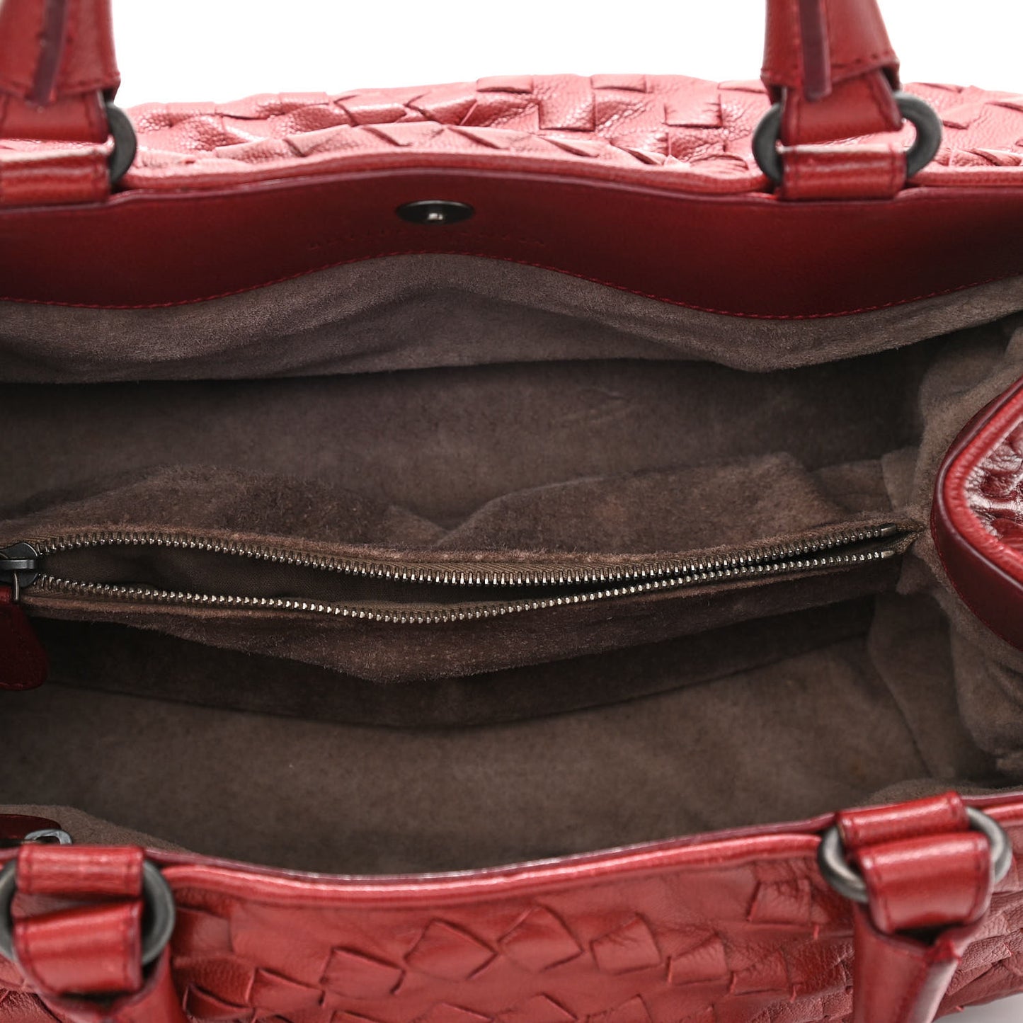 Nappa Intrecciato Maggiore Small Basket Bag Eclipse