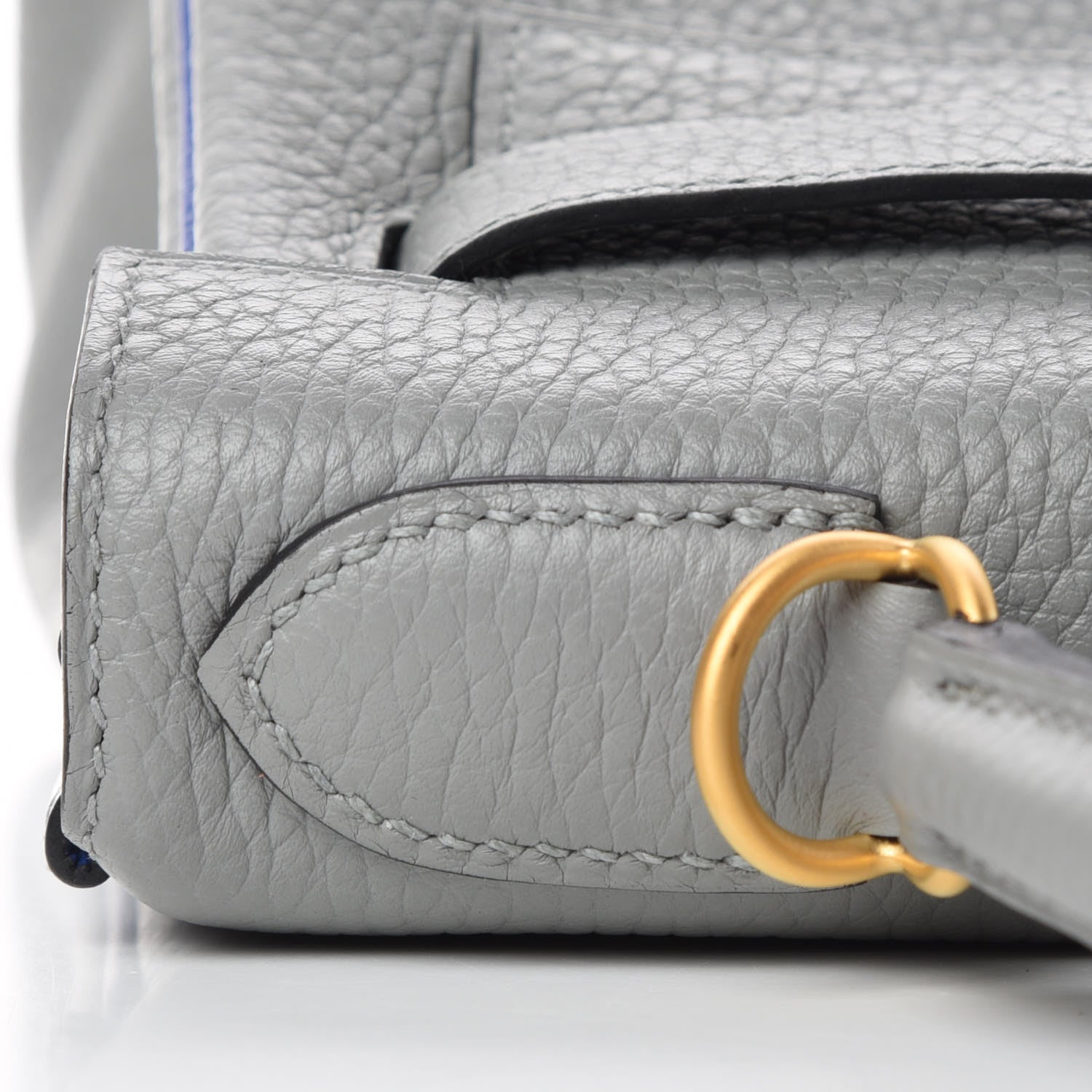 Hermes Taurillon Clemence Horseshoe Kelly Retourne 28 Bleu Glacier Bleu Electrique 9 of 34