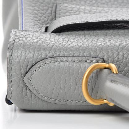 Hermes Taurillon Clemence Horseshoe Kelly Retourne 28 Bleu Glacier Bleu Electrique 9 of 34